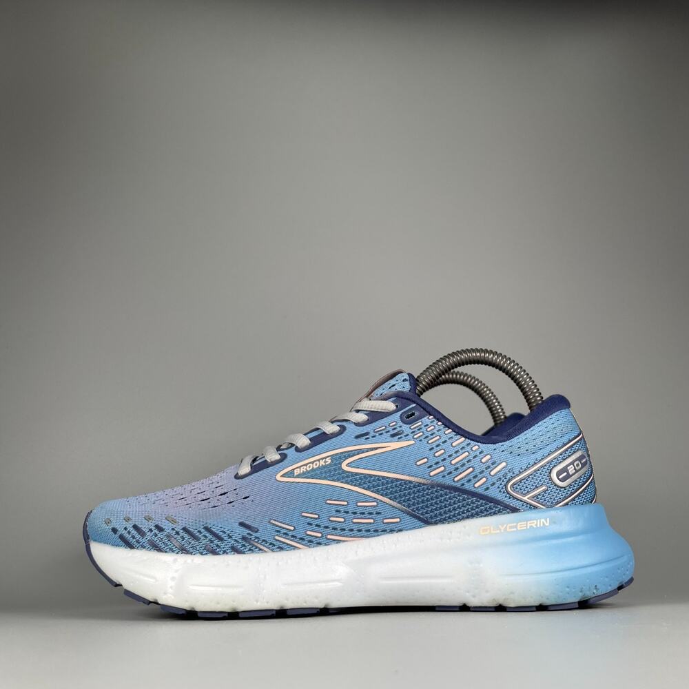 Brooks Glycerin 20 Women's Size 7 B Blue White Running Shoes Athletic Sneakers